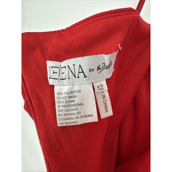 Mac Duggal Size 12 Red 26484 Ruched One-Shoulder Jersey Midi Cocktail Dress - Picture 13 of 13